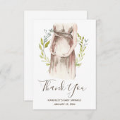 水彩妊婦のベビーシャワーありがとうC サンキューカード (正面/裏面)