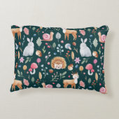 水彩妖精の森の子供のパターン アクセントクッション (裏面)