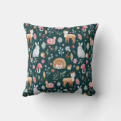 水彩妖精の森の子供のパターン クッション (裏面)