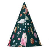 水彩妖精の森の子供のパターン パーティーハット (裏面)