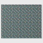 水彩妖精の森の子供のパターン ラッピングペーパー (フラット)