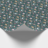 水彩妖精の森の子供のパターン ラッピングペーパー (角)