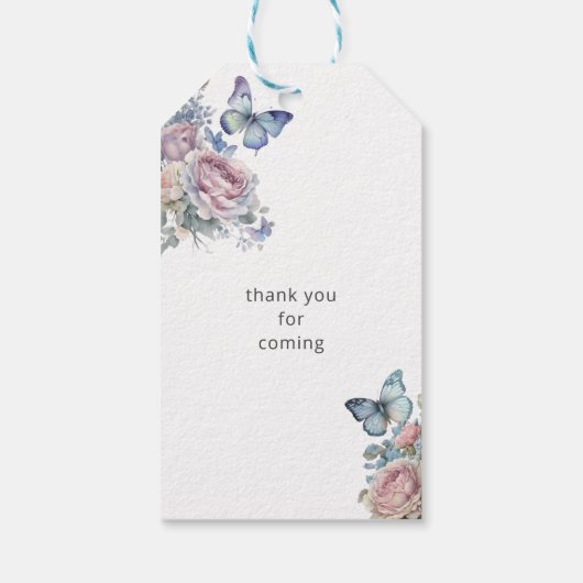 水彩妖精ベビーベビーカーのシャワー ギフトタグ (裏面)