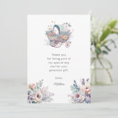 水彩妖精ベビーベビーカーのシャワー サンキューカード (スタンド正面)