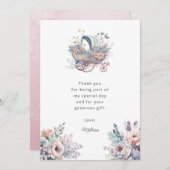 水彩妖精ベビーベビーカーのシャワー サンキューカード (正面/裏面)