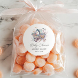 水彩妖精ベビーベビーカーのシャワー ラウンドシール