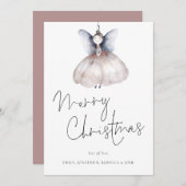 水彩妖精ミニマリストメリークリスマスカード シーズンカード (正面/裏面)