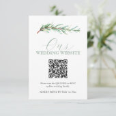 水彩婚礼网站回复卡，附二维码 招待状 (スタンド正面)