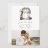 水彩婚礼花卉拱门保存日期 セーブザデート (正面)