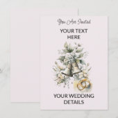 水彩婚礼钟婚礼邀请卡 招待状 (正面/裏面)