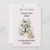 水彩婚礼钟婚礼邀请卡 招待状 (正面)