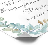 水彩婚約ウェルカムポスターサイン ポスター (角)