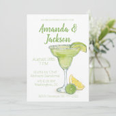 水彩婚約パーティマルガリタカクテル 招待状 (スタンド正面)