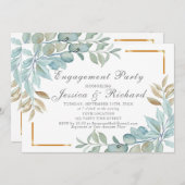 水彩婚約パーティ招待状 招待状 (正面/裏面)