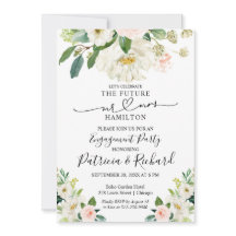 水彩婚約パーティ招待状