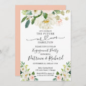 水彩婚約パーティ招待状 案内状 (正面/裏面)