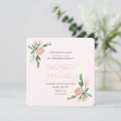 水彩婚約告知 招待状 (スタンド正面)