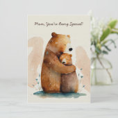 水彩媽媽熊母親節 カード (スタンド正面)