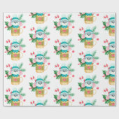 水彩子どもクリスマスマウス動物アート ラッピングペーパー (フラット)