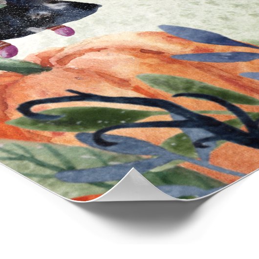 水彩子供の誕生日ハロウィンウェルカムサイン ポスター (角)