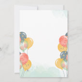 水彩子供の誕生日招待状 招待状 (裏面)