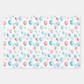 水彩子供の誕生日 ラッピングペーパーシート (正面)