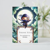 水彩子供忍者誕生日 サンキューカード (スタンド正面)