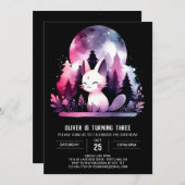 水彩子供猫誕生日 招待状 (正面/裏面)