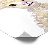 水彩子供部屋ウッドランドファームベビーヒツジ ポスター (角)