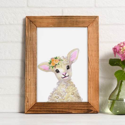 水彩子供部屋ウッドランドファームベビーフローラ ポスター