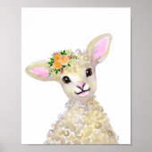 水彩子供部屋ウッドランドファームベビーフローラ ポスター (正面)