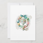 水彩子供部屋テディベア赤ちゃんシャワー 招待状 (裏面)