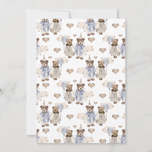 水彩子供部屋男の子または女の子のジェンダーがベビーを明かす 招待状 (裏面)