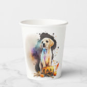 水彩子犬ハロウィーン 紙コップ (裏面)