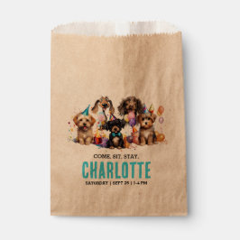 水彩子犬パウィティドッグ誕生日 フェイバーバッグ