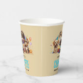 水彩子犬パウィティドッグ誕生日 紙コップ (右)