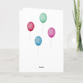 水彩子犬誕生日招待状 カード (裏面)