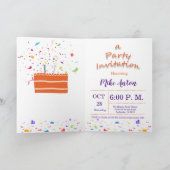 水彩子犬誕生日招待状 カード (内部)