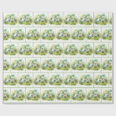 水彩子猫と子犬 ラッピングペーパー (フラット)