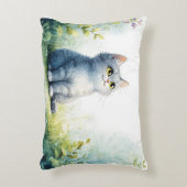 水彩子猫の化粧枕 – かわいいコズ アクセントクッション (正面(垂直))