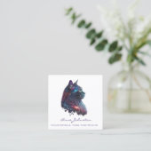 水彩子猫スクエアビジネスカード スクエア名刺 (スタンド正面)