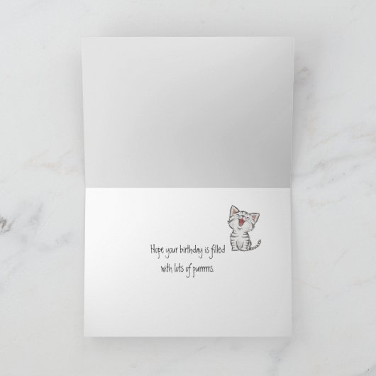 水彩子猫誕生日 カード (内部)