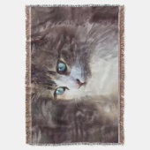 水彩子猫 スローブランケット (正面縦)