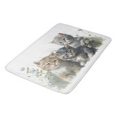 水彩子猫in草 バスマット (アングル)