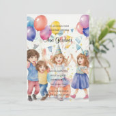 水彩子祝ども誕生日 招待状 (スタンド正面)