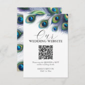 水彩孔雀の囲結婚いカード エンクロージャーカード (正面/裏面)