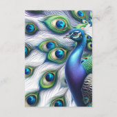 水彩孔雀の囲結婚いカード エンクロージャーカード (裏面)