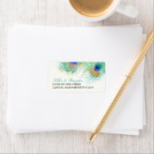 水彩孔雀の羽のアドレス ラベル (インサイチュ)