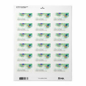 水彩孔雀の羽のアドレス ラベル (フルシート)