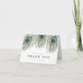 水彩孔雀フェザーありがとう サンキューカード (正面)